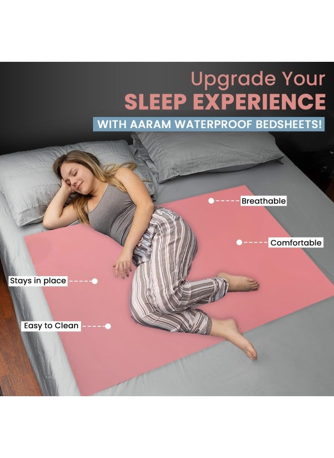 Generic - Waterproof Dry Rubber Bed Sheet Cover Toddler Sleeping Mattress Protector Urine Non Absorbent Reusable Crib Mat Color Blue And Pink 2 Meter 78 X 36 Inches 200 X 90 Cm - Image 1