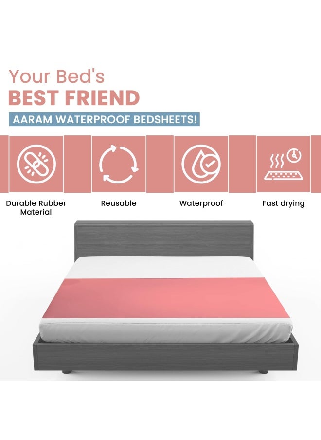 Generic - Waterproof Dry Rubber Bed Sheet Cover Toddler Sleeping Mattress Protector Urine Non Absorbent Reusable Crib Mat Color Blue And Pink 2 Meter 78 X 36 Inches 200 X 90 Cm - Image 1