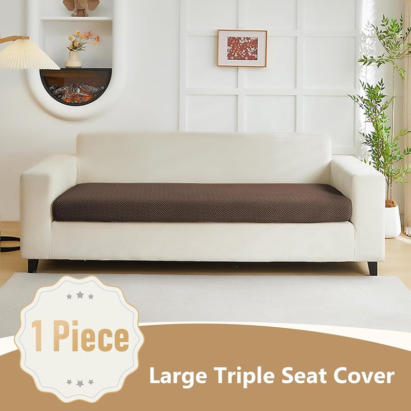 Yoovat Magic Sofa Covers Magic Sofa Couch Covers 2024 New Wear-Resistant Universal Sofa Cover Stretch for Sectional Slipcovers (Texture-Brown,Large Triple Seat Cover) - Image 2