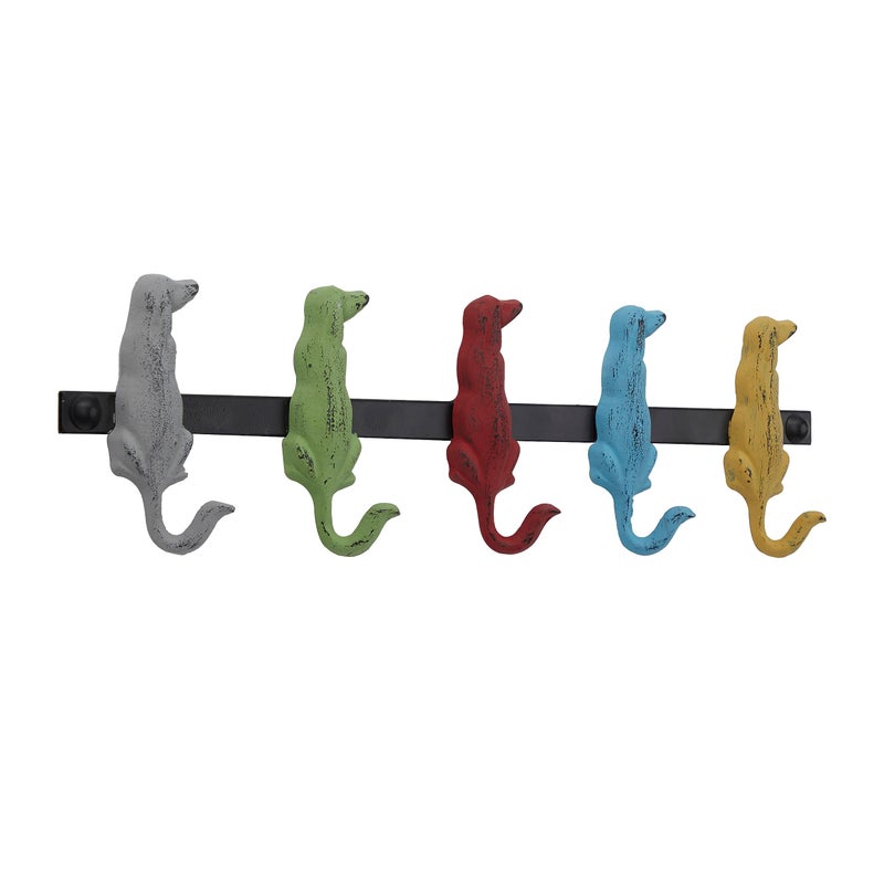 Metal Dog Wall Hooks 19W 5H 55513