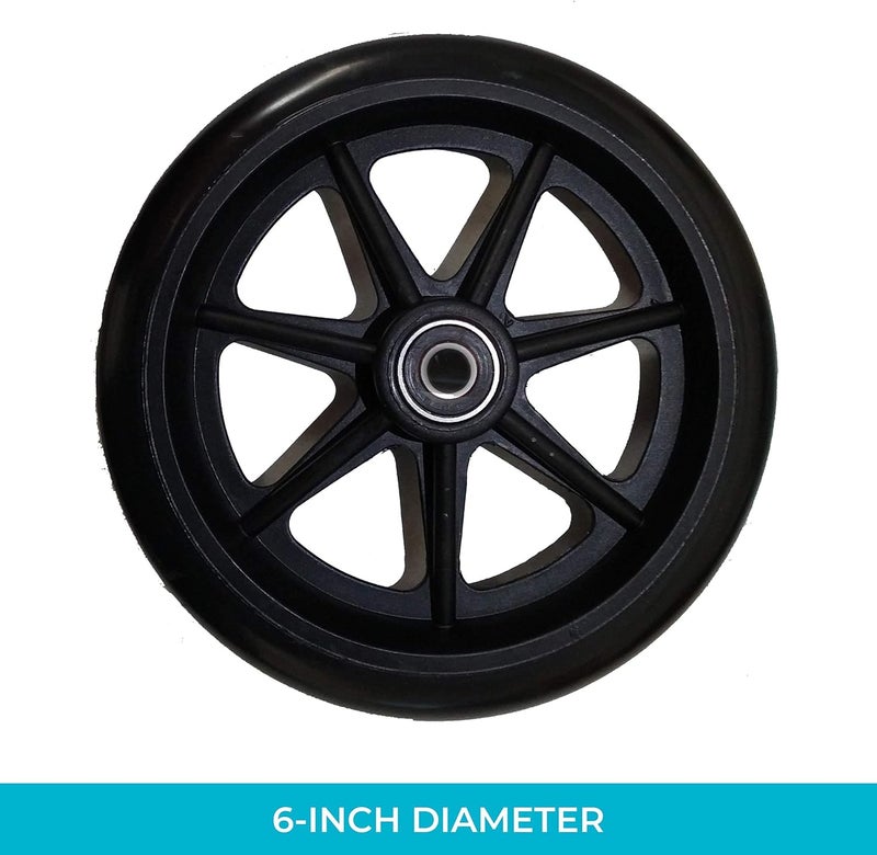 Stander Replacement 6-inch Walker Wheels, 6 Inch Rollator-Wheels for Adults, Seniors, and Elderly, Compatible with 's Wonder-Walkers and Wonder-Rollators, Set of 2 - Image 3
