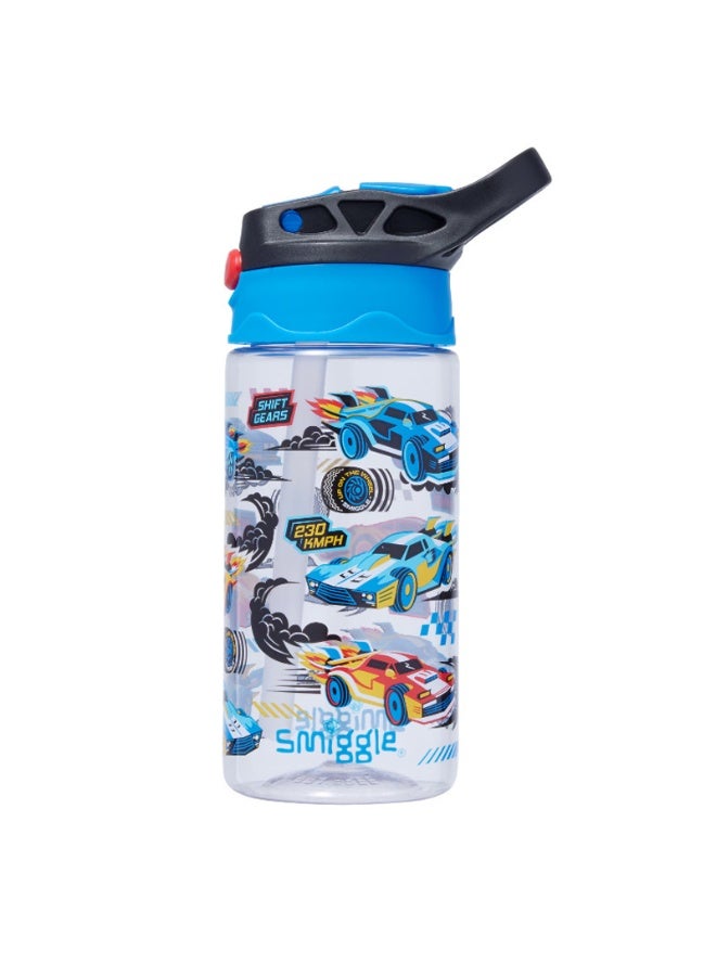 Smiggle Racing Car Theme 430ml Kids Straw Water Bottle - Image 2