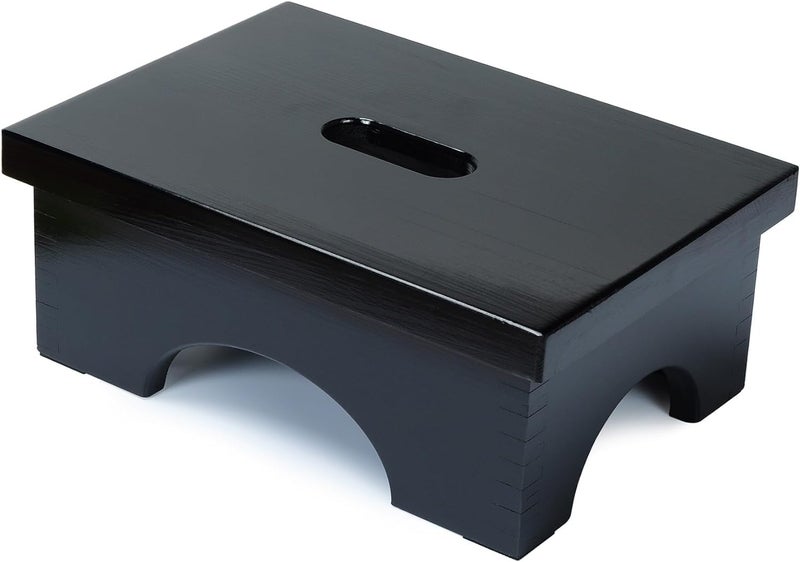 Craftsline Wooden Bedside Step Stool Indoor Outdoor Mobility Step Stool 165 Inches x 118 Inches x 65 Inches Portable One Step Stool Black