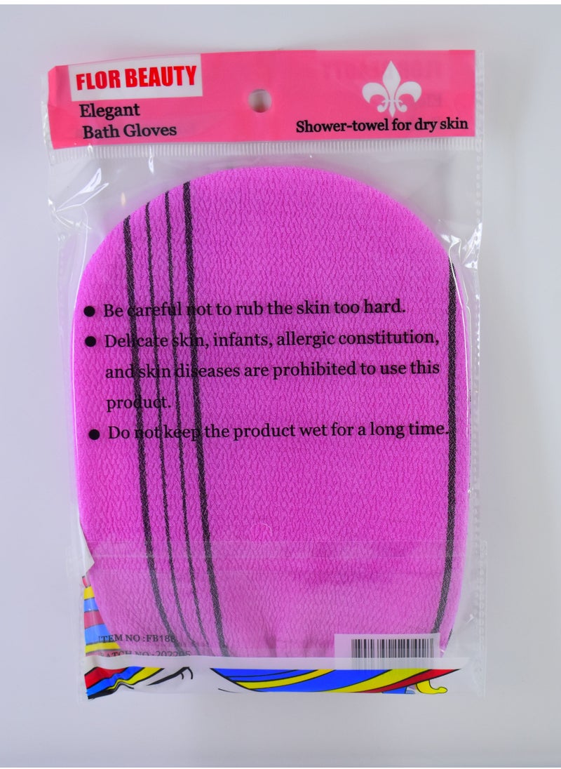 FLOR BEAUTY - 1 Piece Massage Gloves Exfoliating Body Scrub Shower Washing Glove For Adults And Kids High Quality Sponge Brush - Image 1