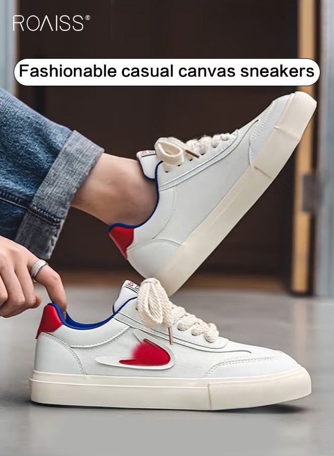 roaiss Stylish Patchwork Chunky Sneakers for Men Retro Rope Shoelaces Decor Sports Shoes Soft Sole Lightweight Shock Absorption Walking Shoes Mens Wear Resistant Outdoor Skateboard Shoes Colorblock Sneakers - Image 5