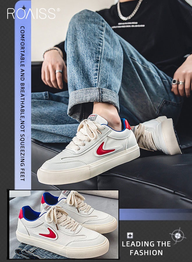 roaiss Stylish Patchwork Chunky Sneakers for Men Retro Rope Shoelaces Decor Sports Shoes Soft Sole Lightweight Shock Absorption Walking Shoes Mens Wear Resistant Outdoor Skateboard Shoes Colorblock Sneakers - Image 3