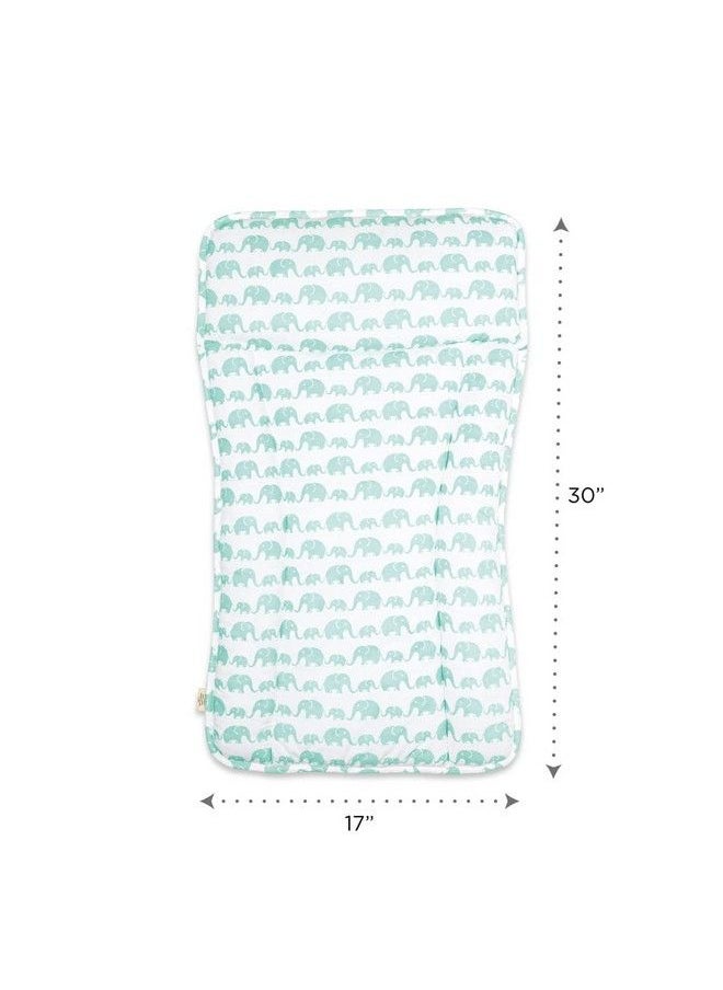 Masilo Organic Cotton Baby Changing Mat For Newborn Baby Essentials Unisexelephant Green  - Image 4