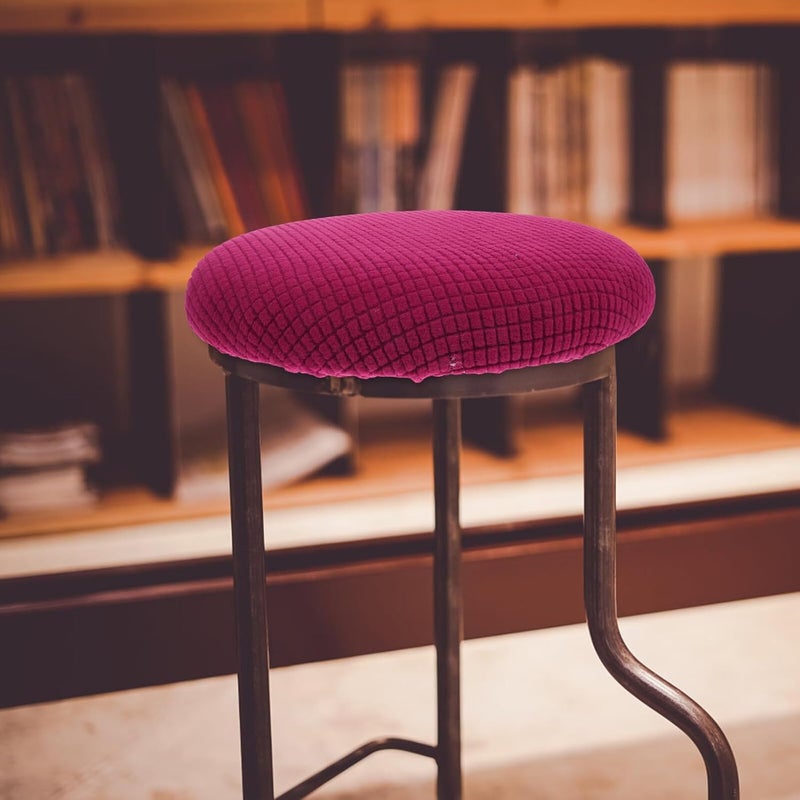 TIDTALEO 8pcs Elastic Round Bar Stool Covers Set Stretchy Plush Fleece Cushion Slipcovers for 11.8-14.2 Inch Bar Chairs Multi-Color Seat Protectors for Dining Room - Image 5