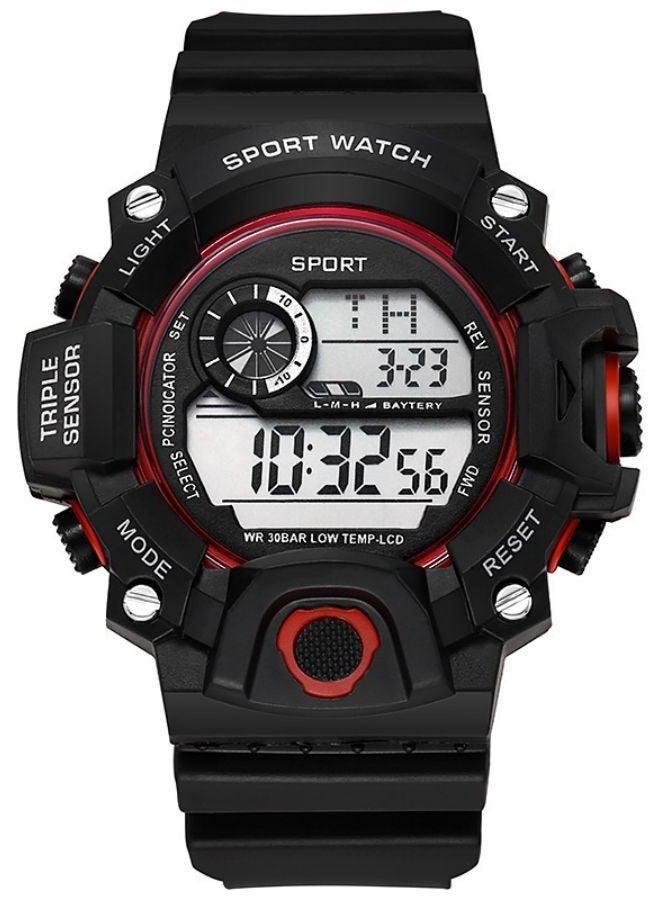 SPORT 2 PCS Outdoor Multifunctional Watch with Night Light Alarm and Sports Features (Red, Gold) - Image 2