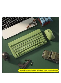 Y&D Fashion Wireless Keyboard and Mouse Combo, KASTWAVE USB Cordless Cute Round Key Smart Power-Saving Ultra Slim Combo  - Image 2