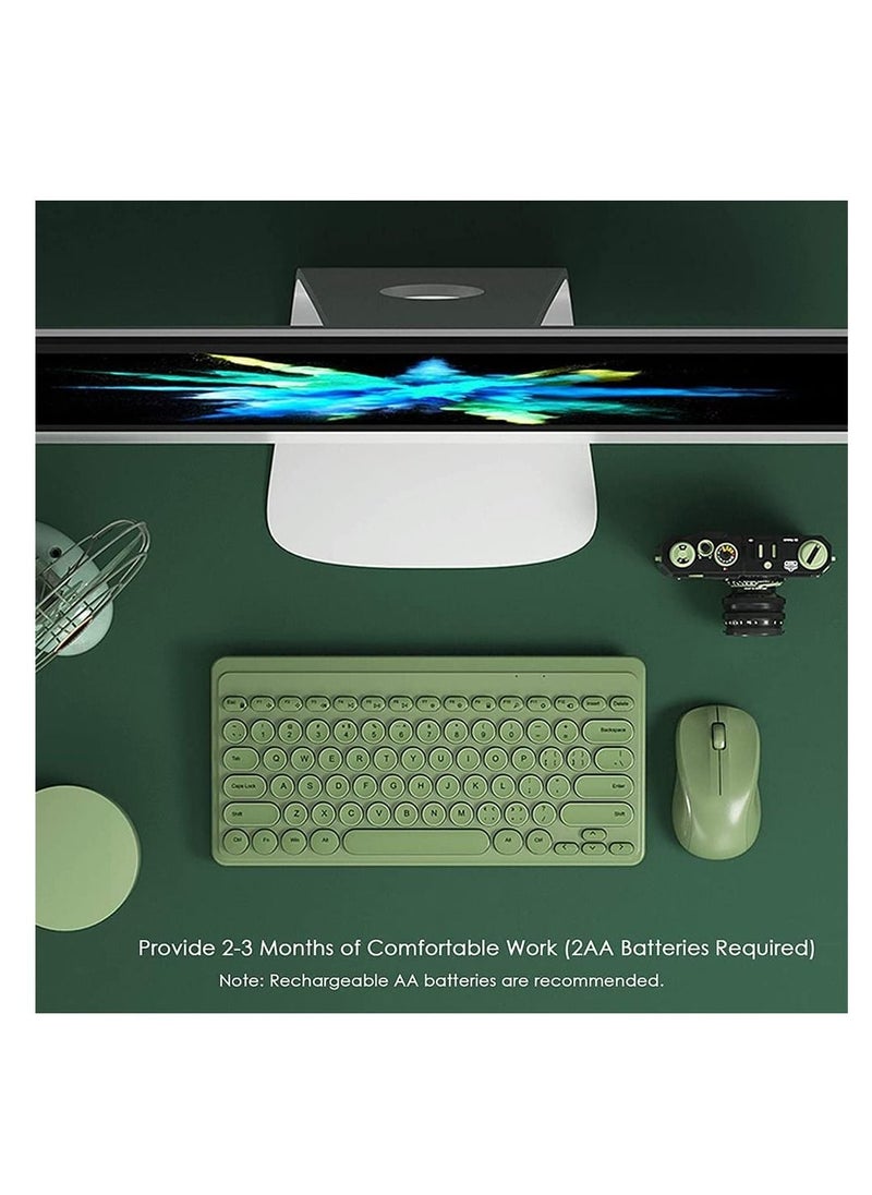 Y&D - Fashion Wireless Keyboard and Mouse Combo, KASTWAVE USB Cordless Cute Round Key Smart Power-Saving Ultra Slim Combo - Image 1