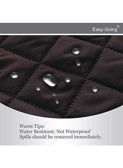 Easy-Going - Easy-Going 4 Seater Sofa Slipcover Reversible Sofa Cover Water Resistant Couch Cover with Foam Sticks Elastic Straps Furniture Protector for Pets Kids Children Dog Cat (XX-Large, Chocolate/Beige) - Image 1