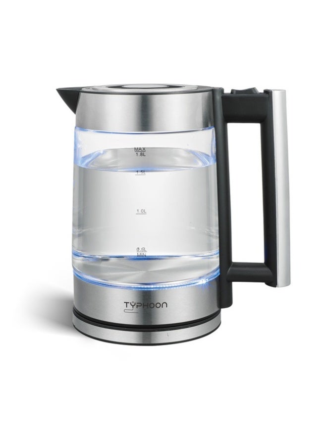 Typhoon Electric Kettle - 2200 Watts - 1.8 Liters - Transparent Silver - TY-01-005 - Image 1