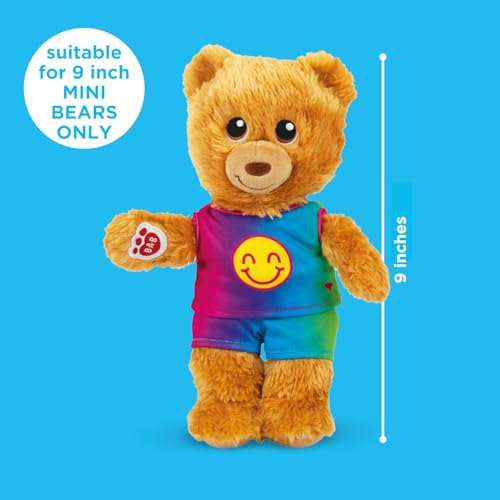 Casdon MINI Build-A-Bear Workshop Rainbow Smiley Toy Clothes Pack. 4 Mix-and-Match Toy Outfits Includes Pajamas, Cute Hoodies, Summer Styles | For Kids Aged 3+. Suitable for 9” MINI Bears ONLY - Image 5