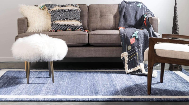 Unique Loom Del Mar Collection Area Rug - Maria (5' 3" x 8' Rectangle, Navy Blue/ Ivory) - Image 4