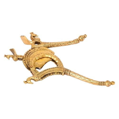Kartique 8-Inch Brass Nutcracker with Intricate Peacock Design, Gold Finish - Traditional Betel Nut Cutter for Kitchen and Decor - Image 3