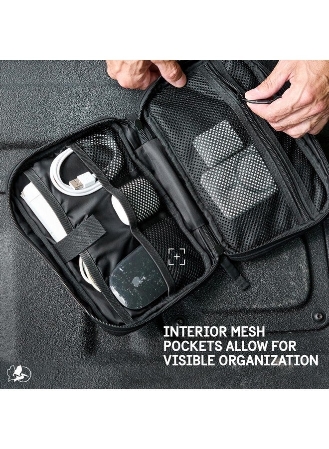 بيلكان حقيبة سفر منظمة للأجهزة الإلكترونية من بيليكان - حقيبة تقنية محمولة مع جيوب شبكية متعددة لتخزين الكابلات والشواحن وباور بانك وسماعات AirPods - حقيبة منظم الأسلاك ومستلزمات السفر بالطائرة - أسود - Image 2
