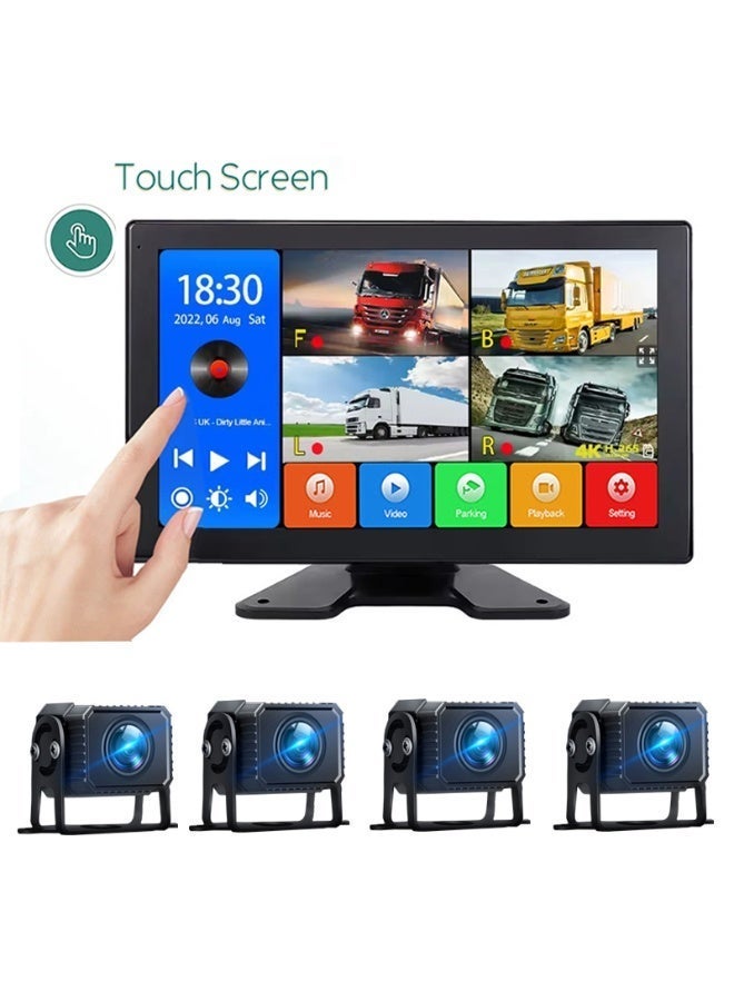 10.1 inch 4 channel 1080P Dash Camera for Trucks Bus Dashcam - Image 1