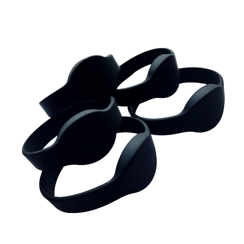 YARONGTECH RFID Bracelet 125khz EM4100 RFID Silicone Wristband for Access Control Pack of 5 Black - Image 2