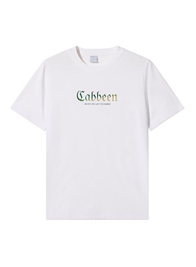 Cabbeen "cool Sensation Solona" Men's T-shirt 24 Spring/summer Gradient Texture Logo Short Sleeve - Off-white M - Image 3