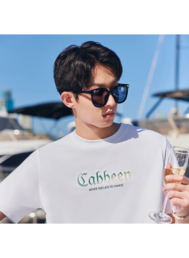 Cabbeen "cool Sensation Solona" Men's T-shirt 24 Spring/summer Gradient Texture Logo Short Sleeve - Off-white M - Image 1