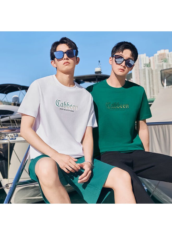 Cabbeen "cool Sensation Solona" Men's T-shirt 24 Spring/summer Gradient Texture Logo Short Sleeve - Off-white M - Image 2