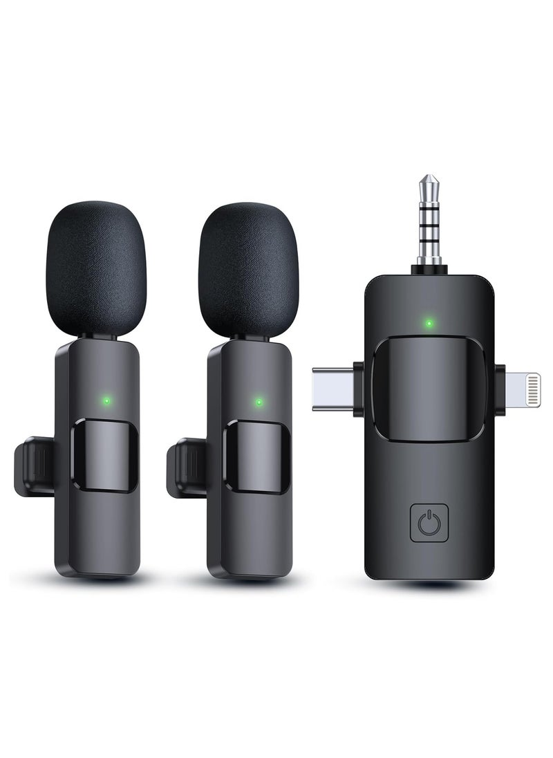 Generic 3 in 1 Wireless Microphones plug and play , widely compatible , clear timbre , high sensitive for iPhone, iPad, Android, Camera, USB-C Microphone, 7-Hour Battery, Mini Microphone with Noise Reduction for Video Recording, Vlog, YouTube, TikTok  - Image 1