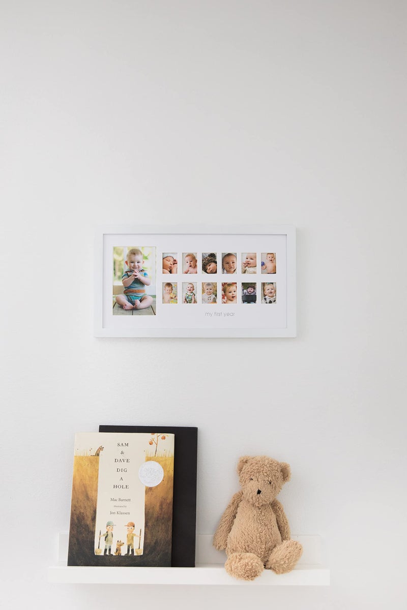 Pearhead My First Year Photo Moments, Baby's First Twelve Months Photo Collage and Gender Neutral Keepsake, Ideal for Baby Shower, New Mom Gift and Nursery Decor, 13 Photo Inserts, White - Image 5
