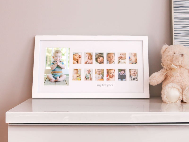 Pearhead My First Year Photo Moments, Baby's First Twelve Months Photo Collage and Gender Neutral Keepsake, Ideal for Baby Shower, New Mom Gift and Nursery Decor, 13 Photo Inserts, White - Image 3