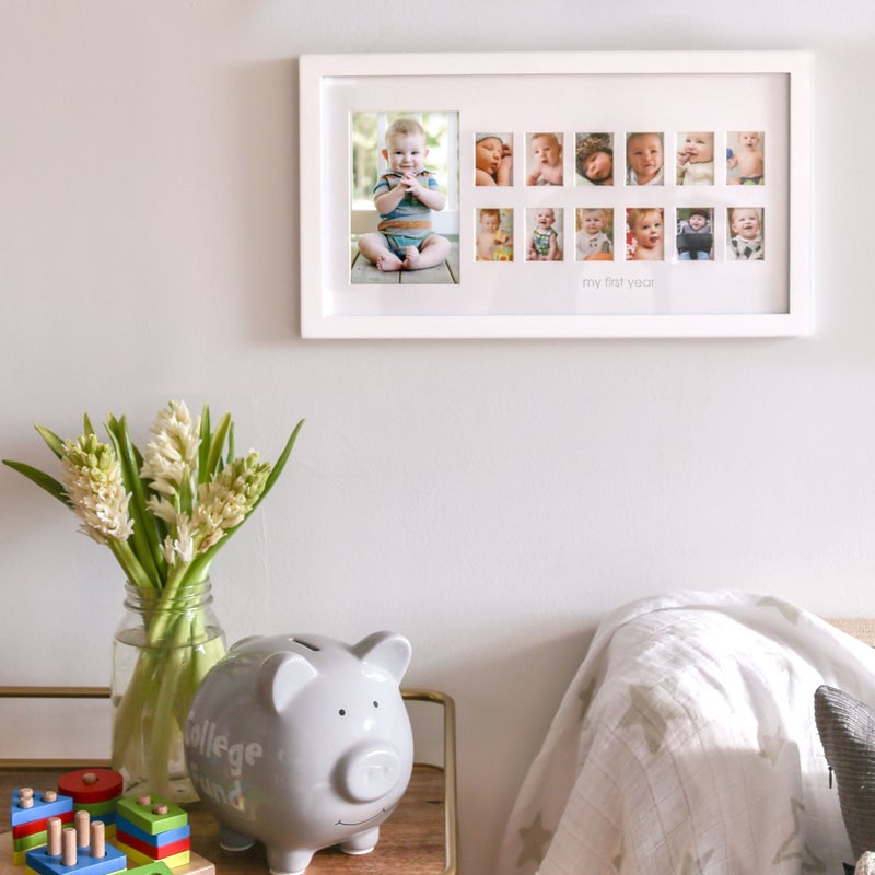 Pearhead My First Year Photo Moments, Baby's First Twelve Months Photo Collage and Gender Neutral Keepsake, Ideal for Baby Shower, New Mom Gift and Nursery Decor, 13 Photo Inserts, White - Image 2