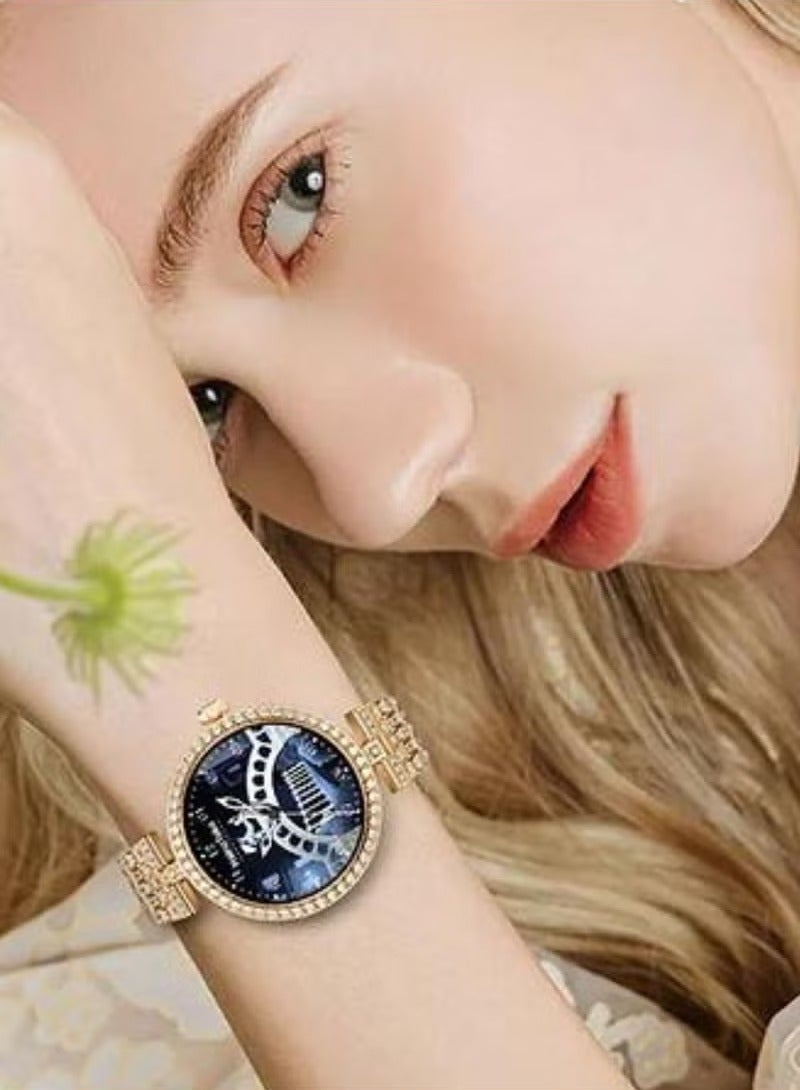 هينو تيكو ساعات هاينو تيكو ألمانيا الذكية RW-51 للبنات والنساء - ذهبي وفضي - Image 3