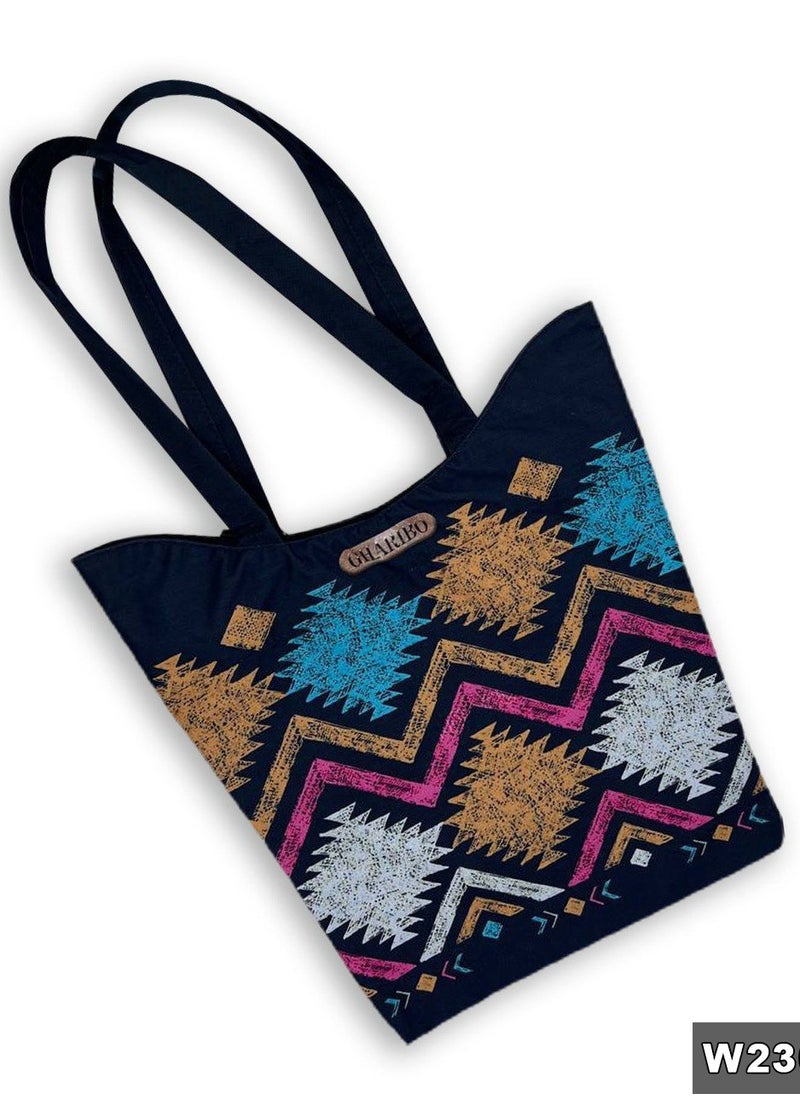 Gharibo Bags - Casual Printed Satin Tote Bag - Image 1