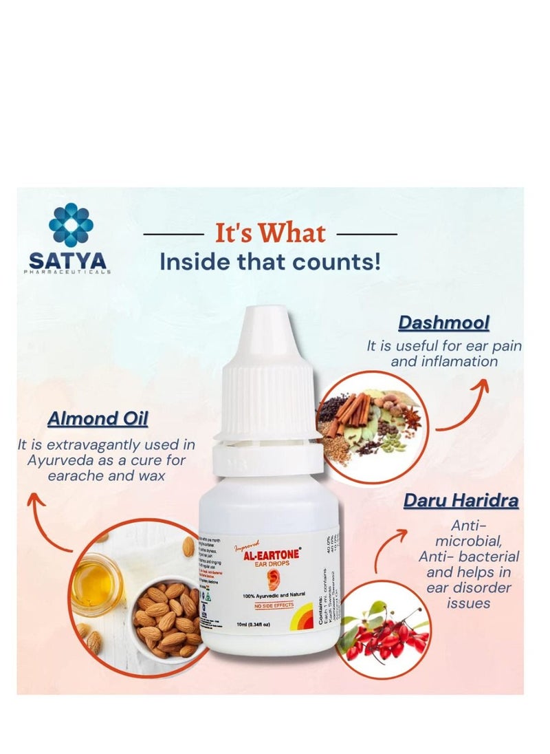 Al Eartone - 100% Ayurvedic & Natural Ear Drops - Soothes Dryness, Itching and Ear Pain - 10 ml - Image 1