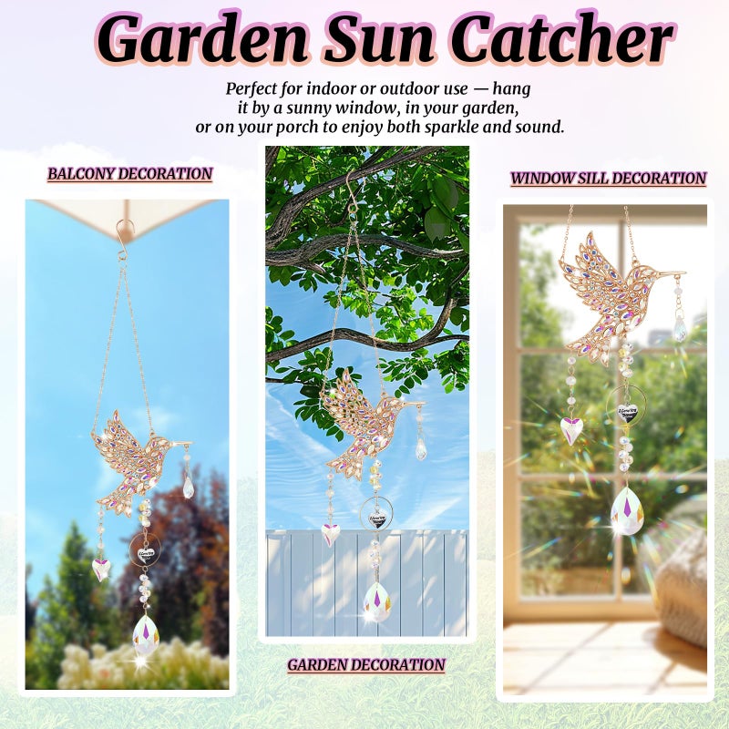 LOKOZ Hummingbird Gifts for Mom - Mom Gifts for Mothers Day Birthday Valentines Day, Sun Catchers Indoor Window, Hummingbird Gift for Women Mother Grandma Bird Lovers Outdoor Garden Spring Home Decor - Image 4