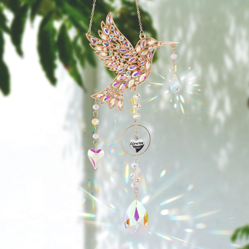 LOKOZ Hummingbird Gifts for Mom - Mom Gifts for Mothers Day Birthday Valentines Day, Sun Catchers Indoor Window, Hummingbird Gift for Women Mother Grandma Bird Lovers Outdoor Garden Spring Home Decor - Image 1