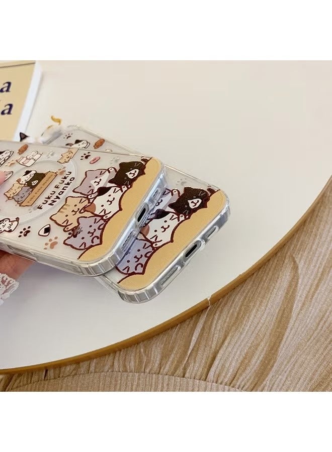 Magnetic Case for iPhone 16, Cute Cat Cartoon Pattern 3D Cat Doll Phone Case, Slim Case Compatible with iPhone 16, TPU+PC Material Anti-Scratch Shockproof Protective Phone Fashion Cover Women Girls - Image 3