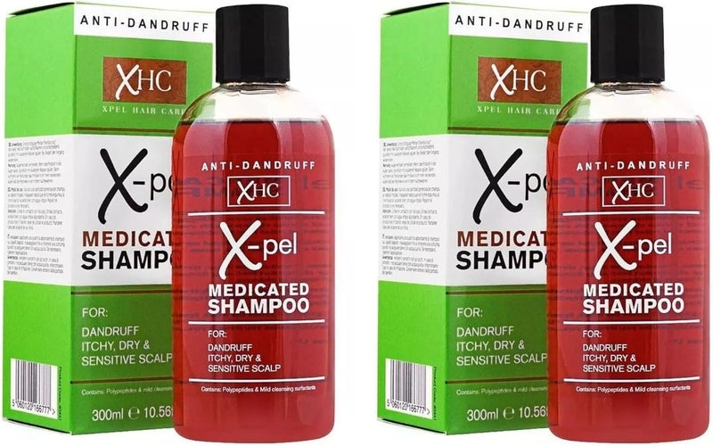 Xpl XHC Medicated Shampoo For Dandruff Itchy Dry and Sensitive Scalp 300mL Each TWIN PACK