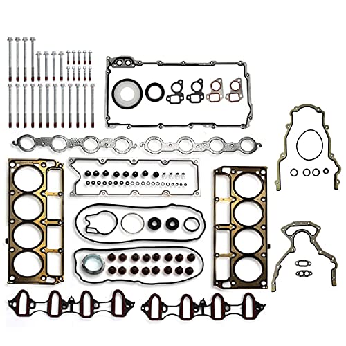 Vincos MLS Full Cylinder Engine Gasket Set with Head Bolts HS26282PT HS26191PT HS54340 CS9284 ES72173 (1st Generation) Compatible with Silverado Tahoe Sierra Yukon Envoy 4.8L 5.3L 2002-2011 - Image 1