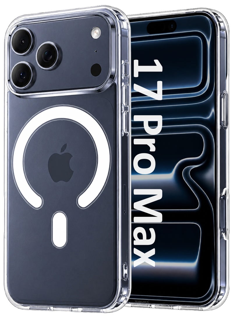 حالتين مغناطيسيتين شفافيتين لجهاز iPhone 17 Pro Max - حالة واحدة وواقي شاشة خصوصية واحد - متوافقة مع MagSafe حماية من الصدمات TPU رقيقة شفافة - Image 2