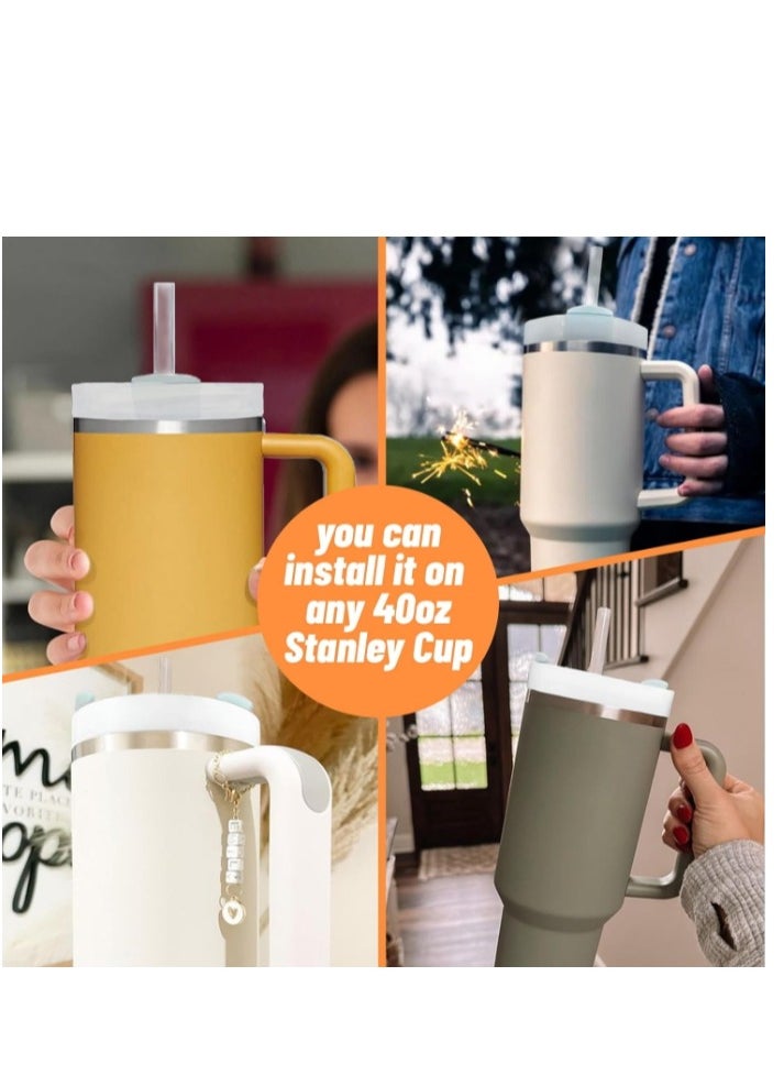 OASIS-TH - 40 OZ Tumbler Lids Fit for Stanley Cup, Replacement Lids Fit for 40 OZ Stanley Adventure Quencher Travel Tumbler, Spill Proof Tumbler Cover for Stanley Cup Accessories (2 Pack, Cream) - Image 1