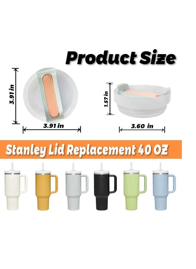 OASIS-TH - 40 OZ Tumbler Lids Fit for Stanley Cup, Replacement Lids Fit for 40 OZ Stanley Adventure Quencher Travel Tumbler, Spill Proof Tumbler Cover for Stanley Cup Accessories (2 Pack, Cream) - Image 1