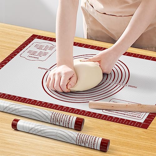 Silicone Baking Mat Non Stick Pastry Mat Sheet for Dough Rolling Nonslip FondantPie Crust Mat Counter Mat Oven Liner Mat for Making Cookies Macarons Bread Baking Supplies Extra Large 26 x 16 Inch