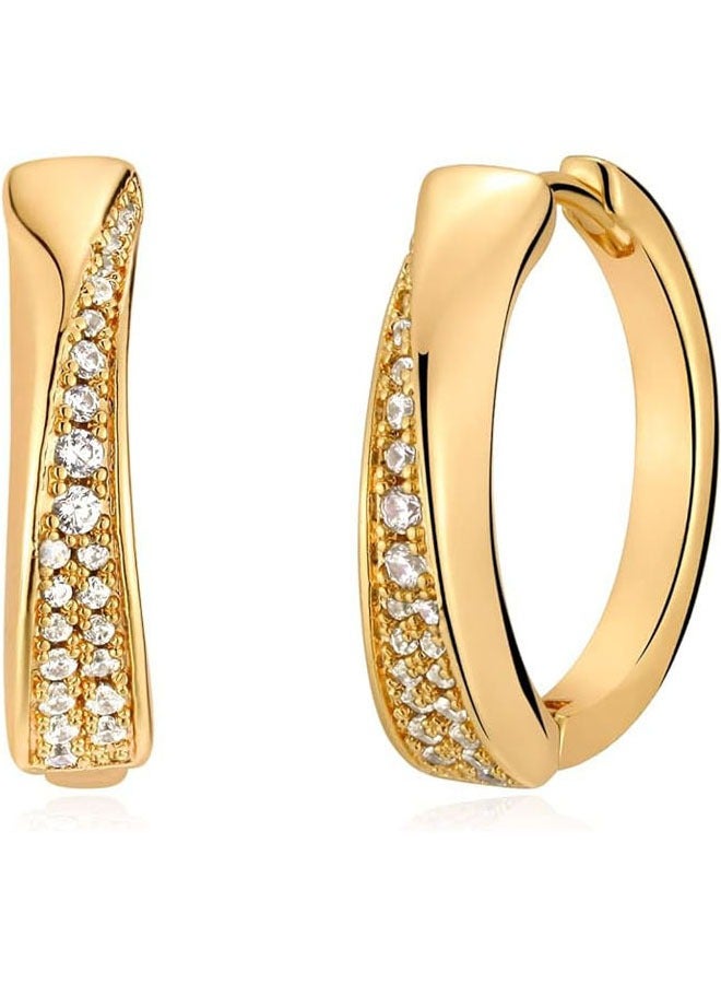 MEVECCO Women Huggie Earrings Gold Hoop Sleeper 14K Gold Filled Small Simple Handmade Hypoallergenic Everyday Jewelry - Image 1