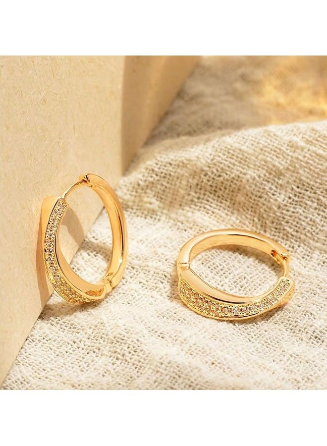 MEVECCO Women Huggie Earrings Gold Hoop Sleeper 14K Gold Filled Small Simple Handmade Hypoallergenic Everyday Jewelry - Image 3