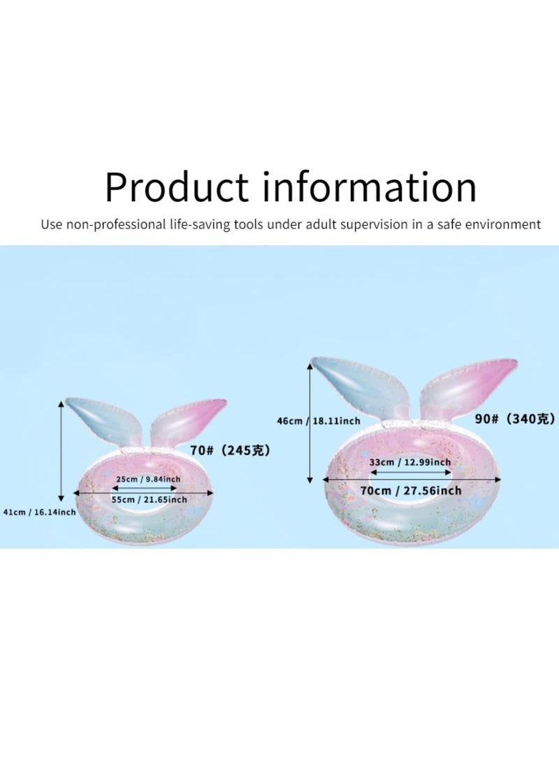 Y&D Giant Mermaid Tail Pool Float PVC Inflatable Floats Mermaid Swimming Ring Suitable for Ages 5-9 Years Kids Green-B 55CM  - Image 3