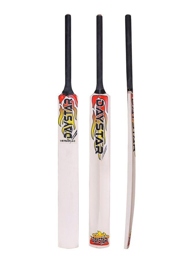 DAYSTAR Wooden Poplar Willow Cricket Bat (6 NO) with Cover & Tenis Ball for Boys (5 no) - Image 5