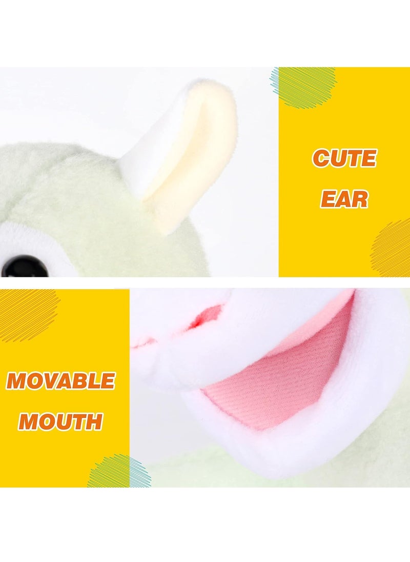 Excefore Lamb Hand Puppet Plush Sheep Animal Toy with Movable Mouth for Role Play Storytelling Preschool Teaching Birthday Gifts for Kids Boys Girls Green 13''  - Image 3