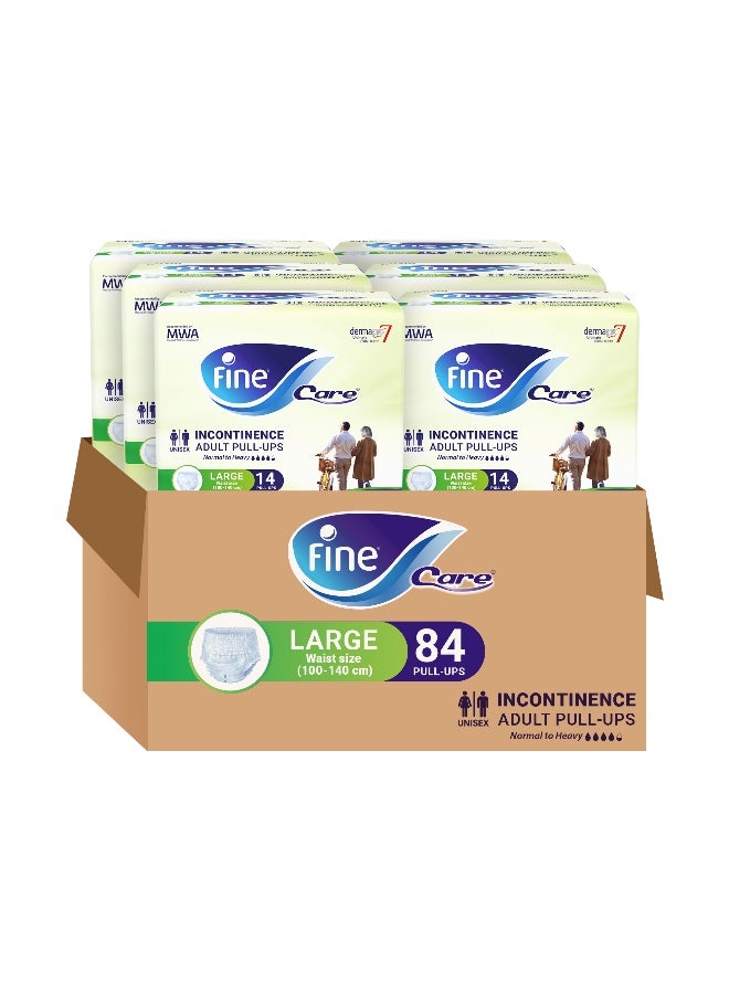 Fine Care Care Adult Incontinence Diaper  Pullups Large Size 100 140Cm 84 Diapers - Image 1