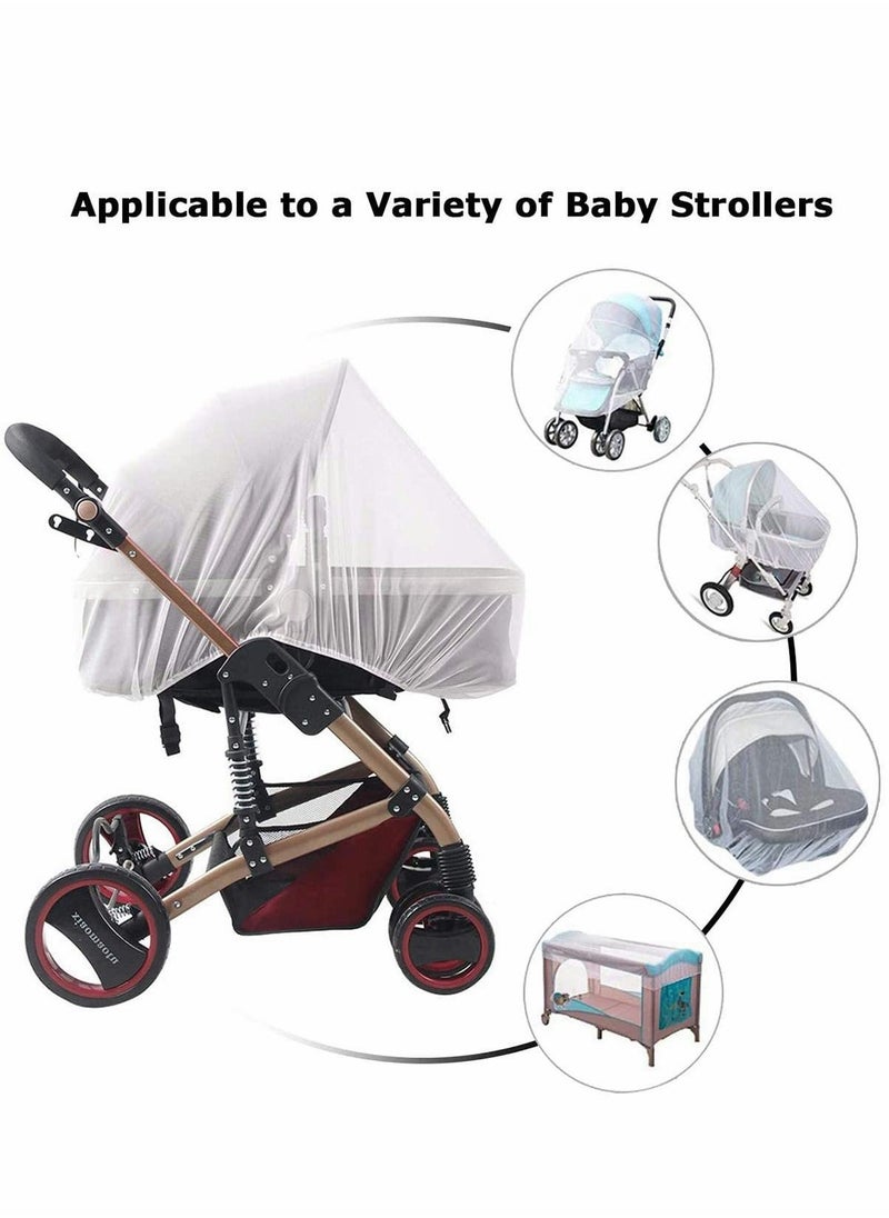 Generic - Mosquito Net for Pushchair, Insect Net Pram Net Bug Net Protection Cover Machine Washable Elastic and Breathable - for Pushchairs Pram Buggy Carrycot Fits Crib bassinet (White - 3 Pack) - Image 1