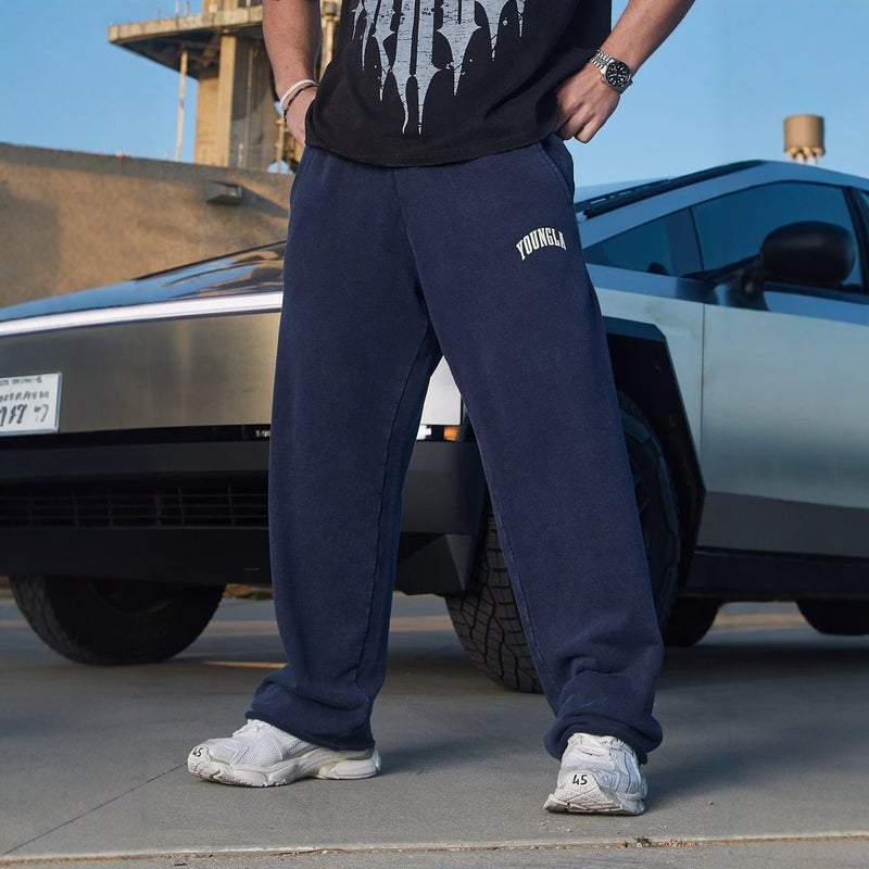 Youngla New Men'S Sports Pants Loose Straight Pants Jogger Gym Sports Fitness Casual Pants - Image 3